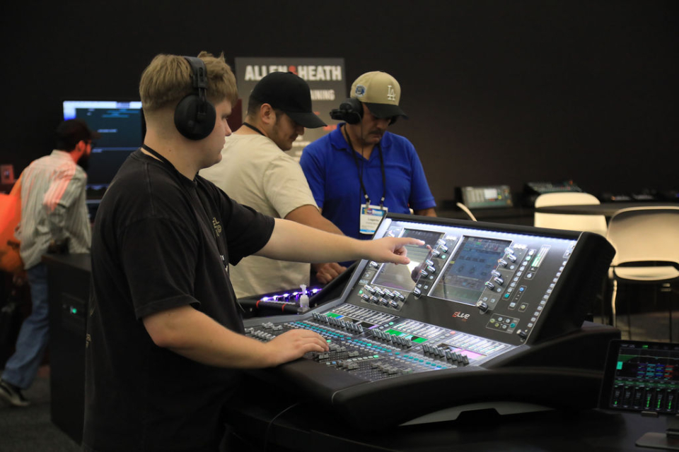 Person at a mixing board