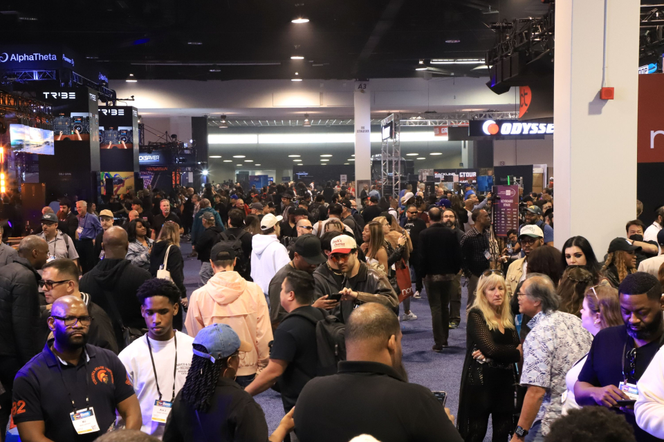 the halls are packed with industry pros at the namm show