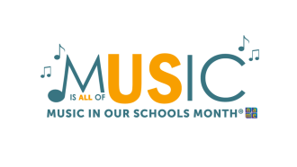 Words spelling out music in our schools month